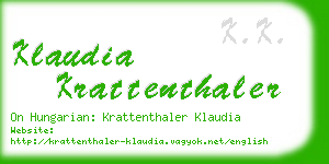 klaudia krattenthaler business card